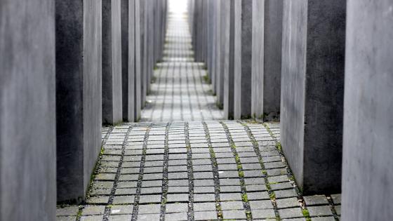 Pathway through stones at Memorial to the Murdered Jews of Europe, Berlin